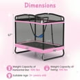 thumbnail image 4 of Patiojoy Trampoline Rectangulaire pour Enfants 6 x 4 Pi Intérieur Extérieur Trampoline Récréatif avec Balançoire Rose, 4 of 10