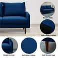 thumbnail image 5 of Hybition Velvet Sofa Modern Couch with Wooden Legs for Living Room - Space Blue, 5 of 10