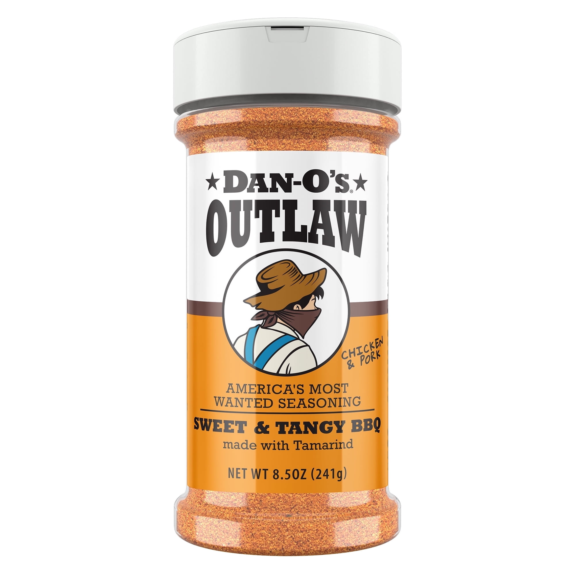 Dan-O's Outlaw Sweet & Tangy BBQ All-Purpose Cooking and Grilling Seasoning - Medium 8.5 oz Bottle