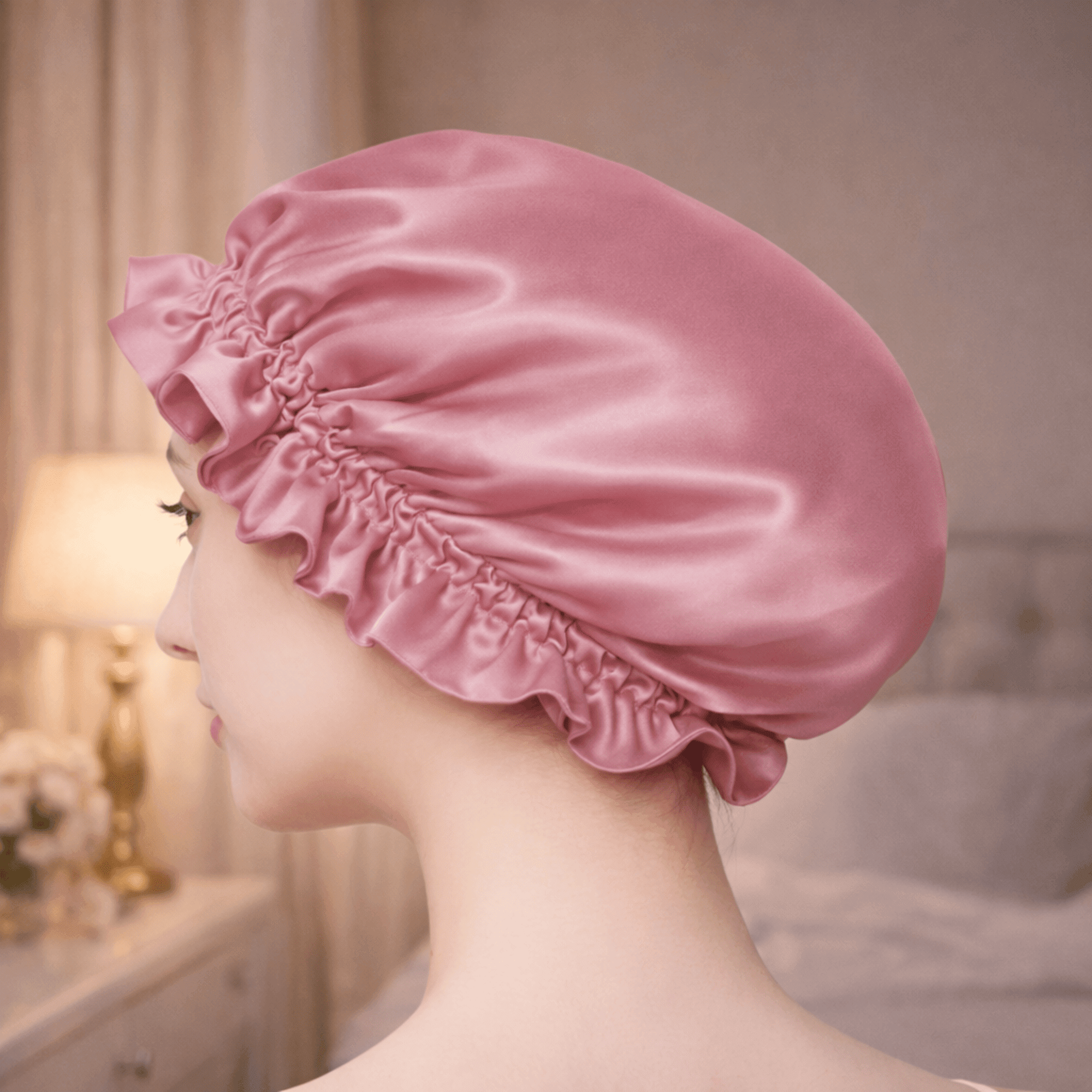 100% Mulberry Silk Reversible Sleep Bonnet – 22 Momme, Double-Sided Silk Hair Wrap & Night Cap for Women