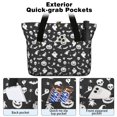 thumbnail image 2 of Tote Bag for Women - Black Halloween Ghost Pumpkin Pattern Shoulder Bag - Large Utility Work Duffle Bag with Zipper Handbag for Travel, Work, Sprots, 2 of 5