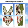 thumbnail image 4 of Traje de baño sexy de una pieza para mujer con control de barriga Monokini Bikini Longuette Trajes de baño Tankini Set - Pájaro, 4 of 6