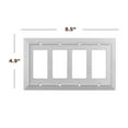thumbnail image 4 of SleekLighting Pack of 2 Wall Plate Outlet Switch Covers | Classic White Architecture Wall plates| Variety of Styles: Rocker / Receptacle / Toggle / & Combo | Size: 4 Gang Decorator, 4 of 5