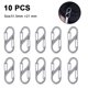 thumbnail image 1 of 10pcs-8 Mosquetón de gancho en forma de S-Hierro inoxidable No.5 Plata Adepaton 221354-1, 1 of 9