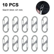 10 pieces S-shaped metal buckle, double spring key fob clip, 2 openings, snap hook, durable clip, key fob, hook for outdoor activities, camping, fishing, hiking