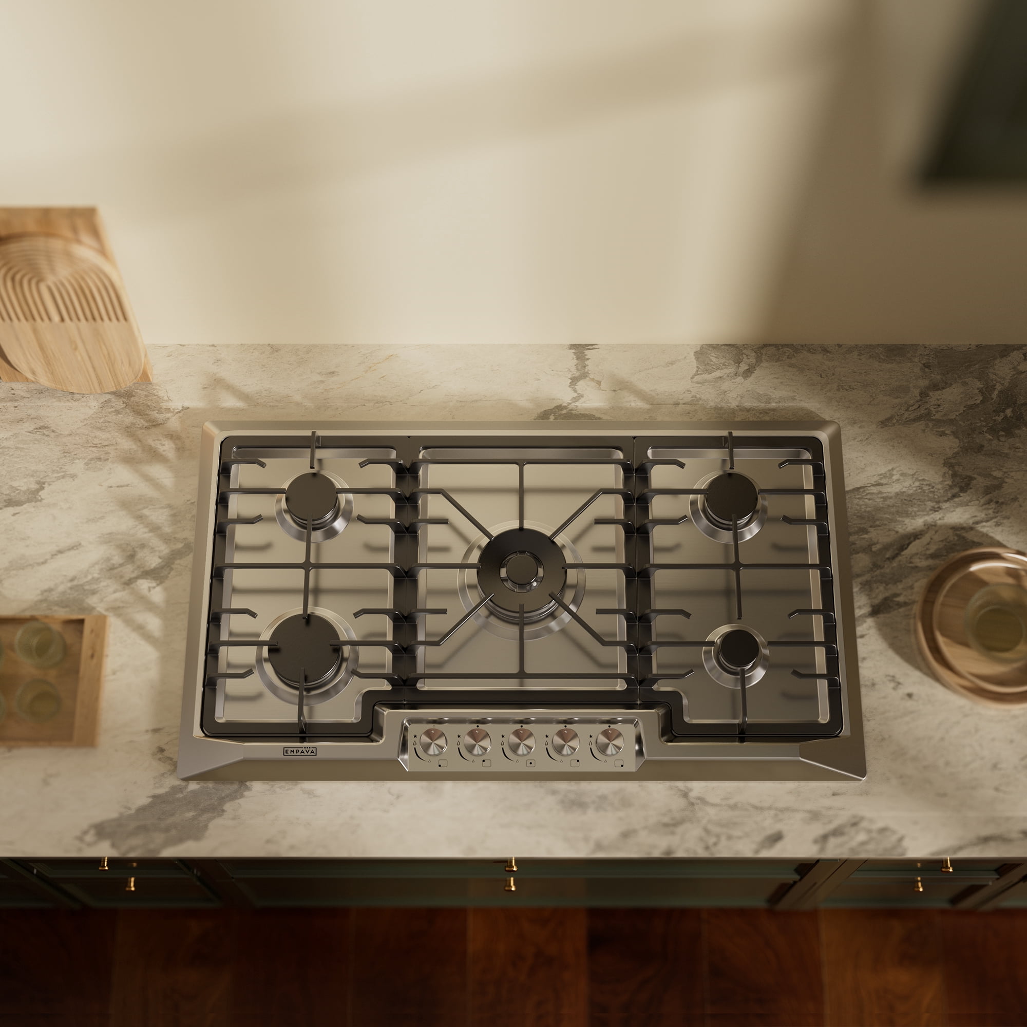 Empava 36" Stainless Steel 5 Italy Sabaf Burners Stove Top Gas Cooktop EMPV-36GC881