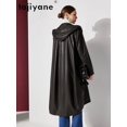thumbnail image 4 of Gabardina de piel de oveja auténtica de Tayikistán para mujer 2024, chaqueta auténtica, cortavientos largo, chaquetas de gran tamaño con capucha, 4 of 5