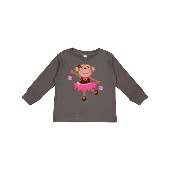 Inktastic Ballerina Dance Monkey Girls Long Sleeve Toddler T-Shirt