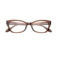 thumbnail image 3 of M+ Womens Spring Hinge Plastic Reading Glasses Crybn 1.50 Maya in Crystal Brown with Pouch, 3 of 10