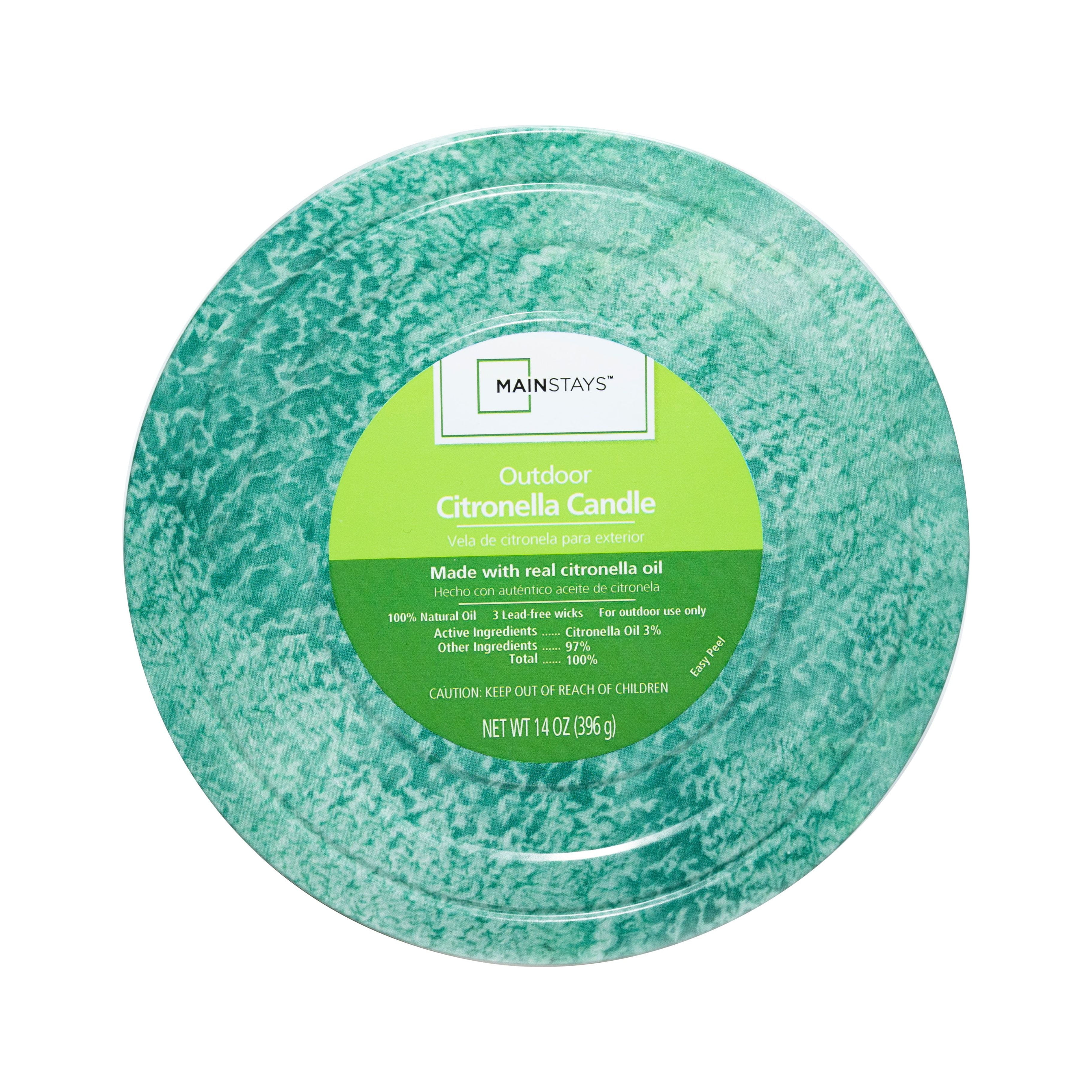 Mainstays 14 oz Citronella Candle Green Metal
