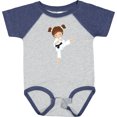 thumbnail image 3 of Inktastic Karate Girl, Cute Girl, Brown Hair, Black Belt Girls Baby Bodysuit, 3 of 5