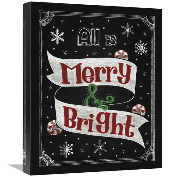 Global Gallery's 'Christmas Chalkboard II' By Elyse DeNeige Stretched Canvas Wall Art