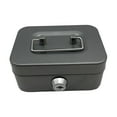 thumbnail image 1 of Cash Box with Lock Case with Top Handle Portable Souvenir Box Treasure Chest Gray, 1 of 8