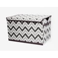 thumbnail image 5 of Bacati - MixNMatch Navy/Green Zigzag Cotton Percale Fabric Covered Storage Toy Chest 24.5" x 15" x 14", 5 of 5