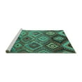 thumbnail image 2 of Ahgly Company Machine Washable Indoor Rectangle Southwestern Turquoise Blue Country Area Rugs, 5' x 8', 2 of 4