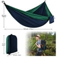 thumbnail image 2 of Eurhowing Ultralight Portable Camping Hammock, 600lbs Capacity Double Hammock with Tree Straps, 2-Person Travel Hammock for Backyard, Backpacking, Camping, 2 of 8