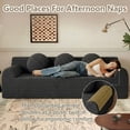 thumbnail image 6 of 71" Corduroy Loveseat Sofa, Memory Foam Cloud Couch in a Box, Boneless Compressed Sofa for Living Room, Bedroom and Apartment, Black, 6 of 7