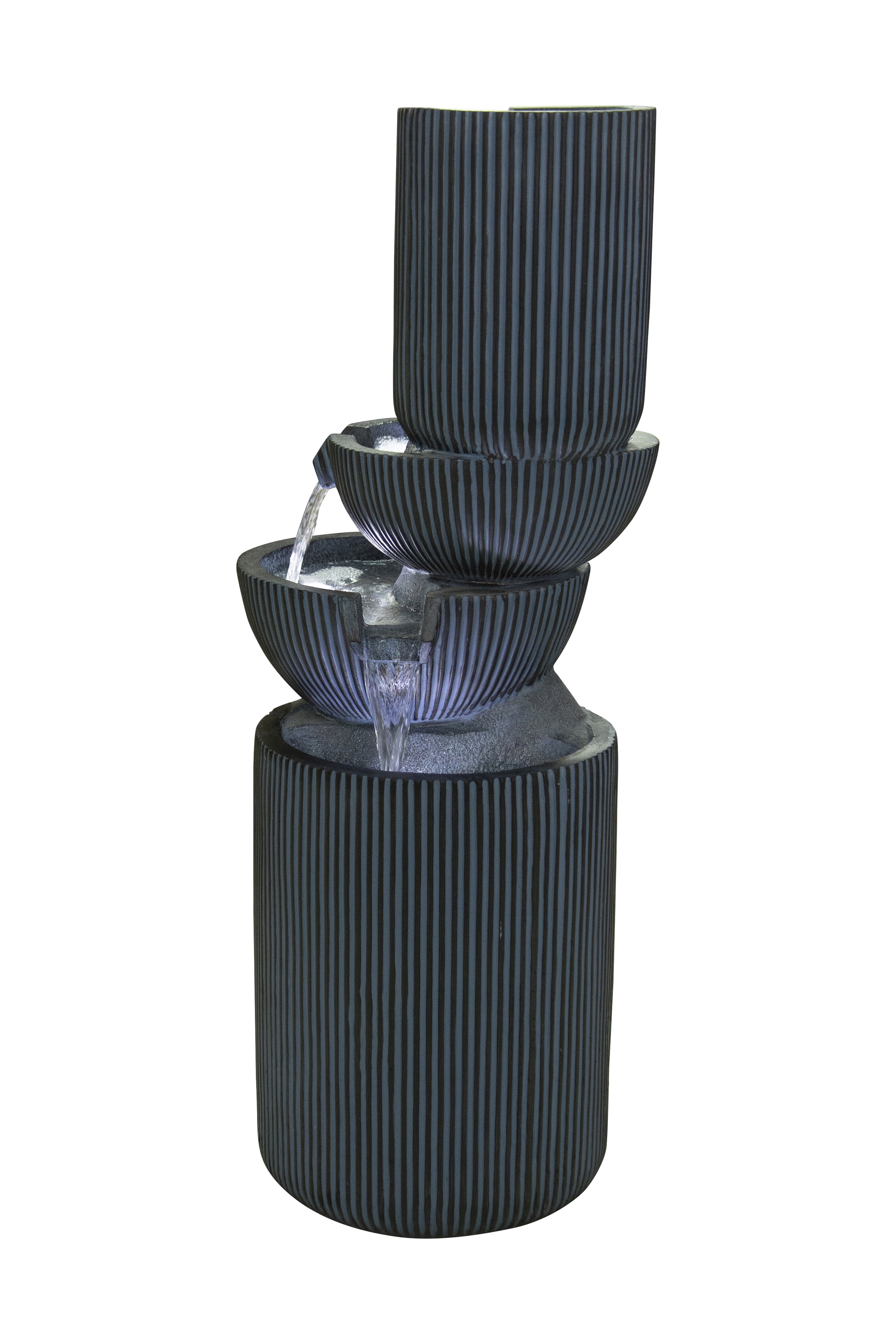 Hi-Line Gift 40'' LED Lights Fountain, Resin Black