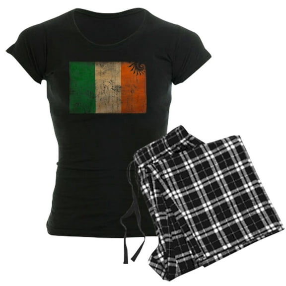 CafePress - Ireland Flag Women's Dark Pajamas - Women's Short Sleeve Print T-Shirt and Pants Dark Cotton Pajama Set