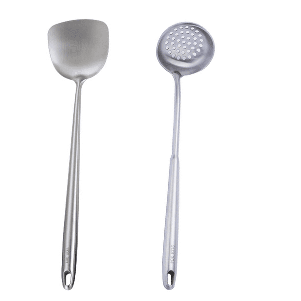 Juego de utensilios de cocina Wok de acero inoxidable - Herramientas de cocina Wok resistentes al calor