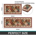thumbnail image 3 of Farmhouse Boho Kitchen Rugs and Mats Set of 2, Red Boho Kitchen Rug, Washable Non Skid Floor Mat for Home Kitchen Decor - 17x29 and 17x47 Inch, 3 of 6