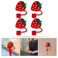 thumbnail image 3 of SHISUYAN 4pcs Silicone Strawberry Straw Tips Cover Reusable Drinking Straw Tips Straw End Plugs Caps Small Straw Caps, 3 of 9