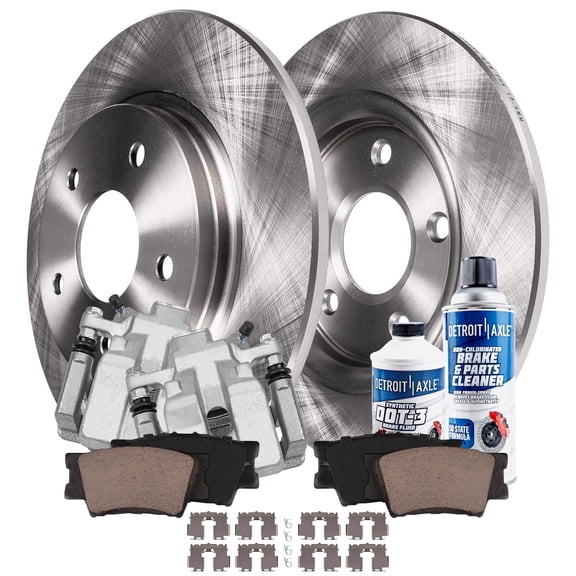 Detroit Axle - Rear Brake Kit for 2012-2017 Toyota Camry, 2013-2018 Avalon Lexus ES300h ES350, Disc Brake Rotors Ceramic Brake Pads Brake Calipers 2014 2015 2016 Replacement: 11.06" inch Rotor