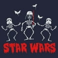 thumbnail image 2 of Junior's Star Wars Halloween Vader Skeletons  Cowl Neck Sweatshirt Navy Blue X Small, 2 of 4