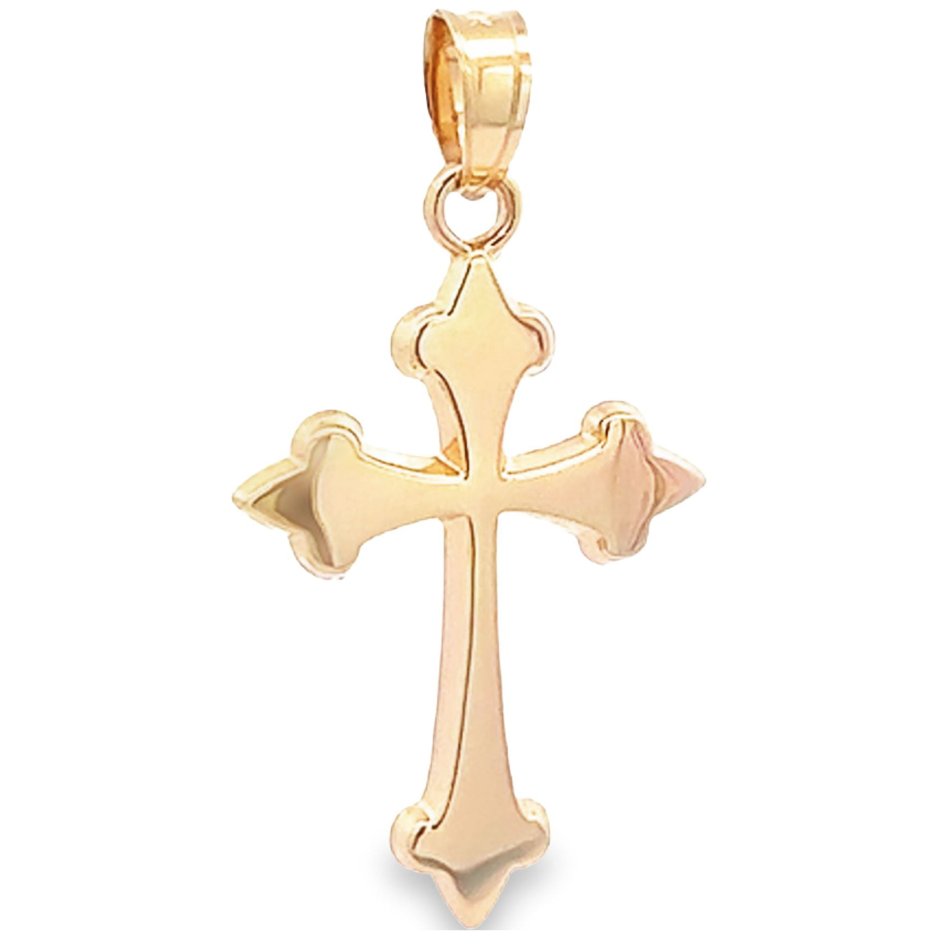 Brilliance Fine Jewelry14 KT Yellow Gold Fancy Cross Religious Pendant
