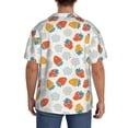 thumbnail image 3 of Uemuo Floral Strawberr Pattern Cotton Linen Short Sleeve Shirts,Casual Lightweight Button Down Shirts,Vacation Beach Summer Tops-, 3 of 7