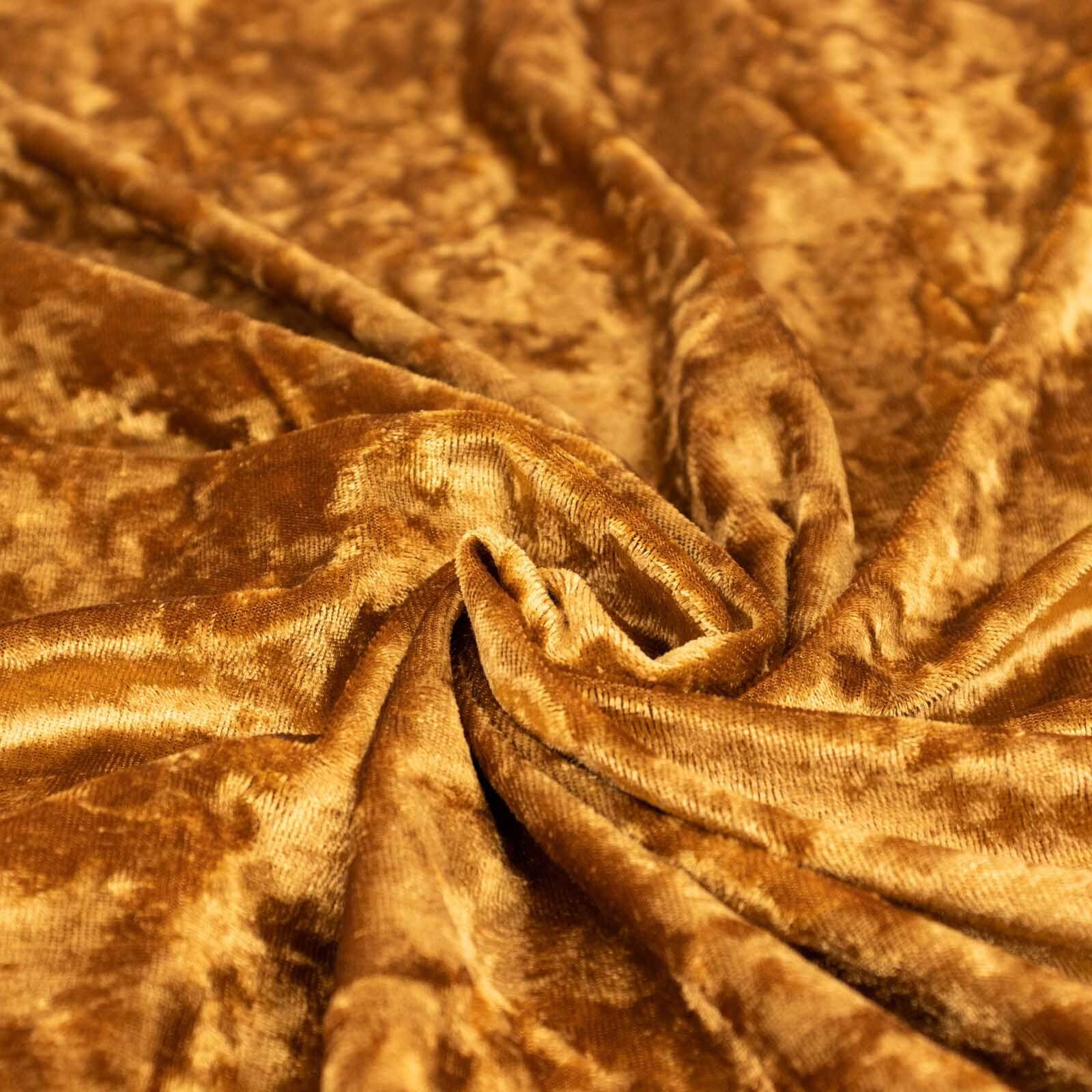 Efavormart 5 Yards Velvet Fabric Bolt 65" Wide Fabric Roll Gold Soft Touch Velvet Fabric