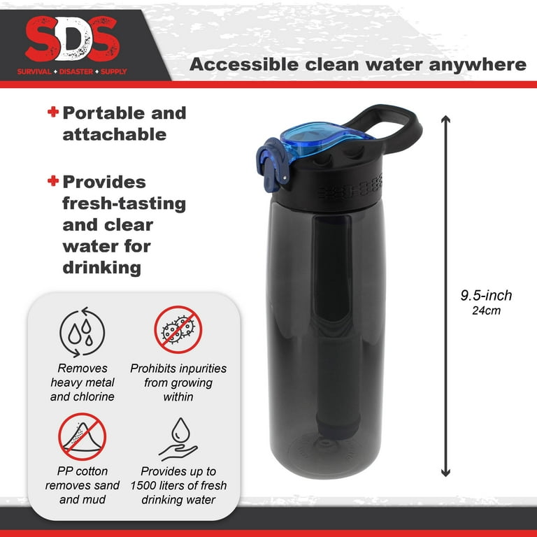 Travel-Safe Water Filter Drink Bottle 28 oz x 3 Bundle
