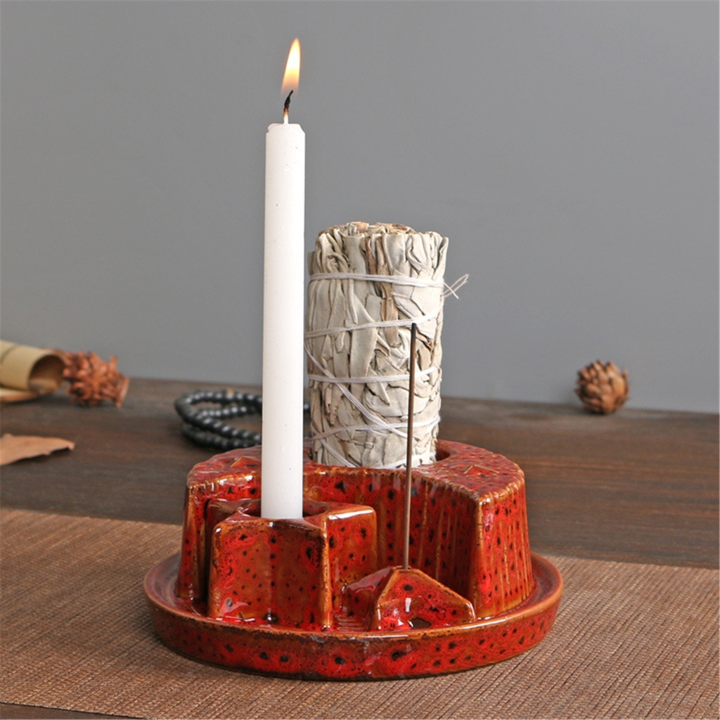 BQBQERT Yoga Ceramics Holders for Burning Incenses Stick Sages and Candle Ashes Catchers