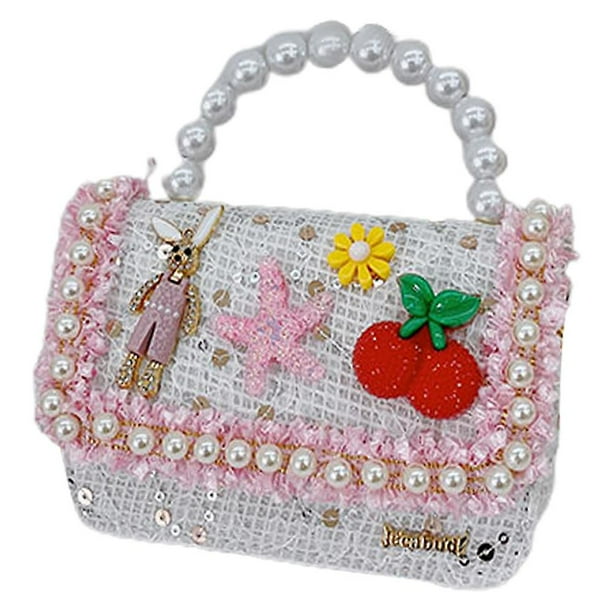 Monedero cruzado para niñas pequeñas, bolsos de perlas, lindo mini bolso de hombro