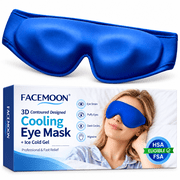 Contoured Gel Ice Eye Mask FSA HSA Eligible: Cold Compress for Puffy Eyes, Dark Circles, Sinus Pressure & Post-Surgery Relief, Reusable Cooling Therapy, Fits All Head Sizes, Daily Eye Care