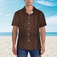 thumbnail image 4 of Balery Vintage Wood Print Men's Hawaiian Shirts Short Sleeve Beach Shirt Relaxed Fit Vacation Button Down Shirts-Small, 4 of 9