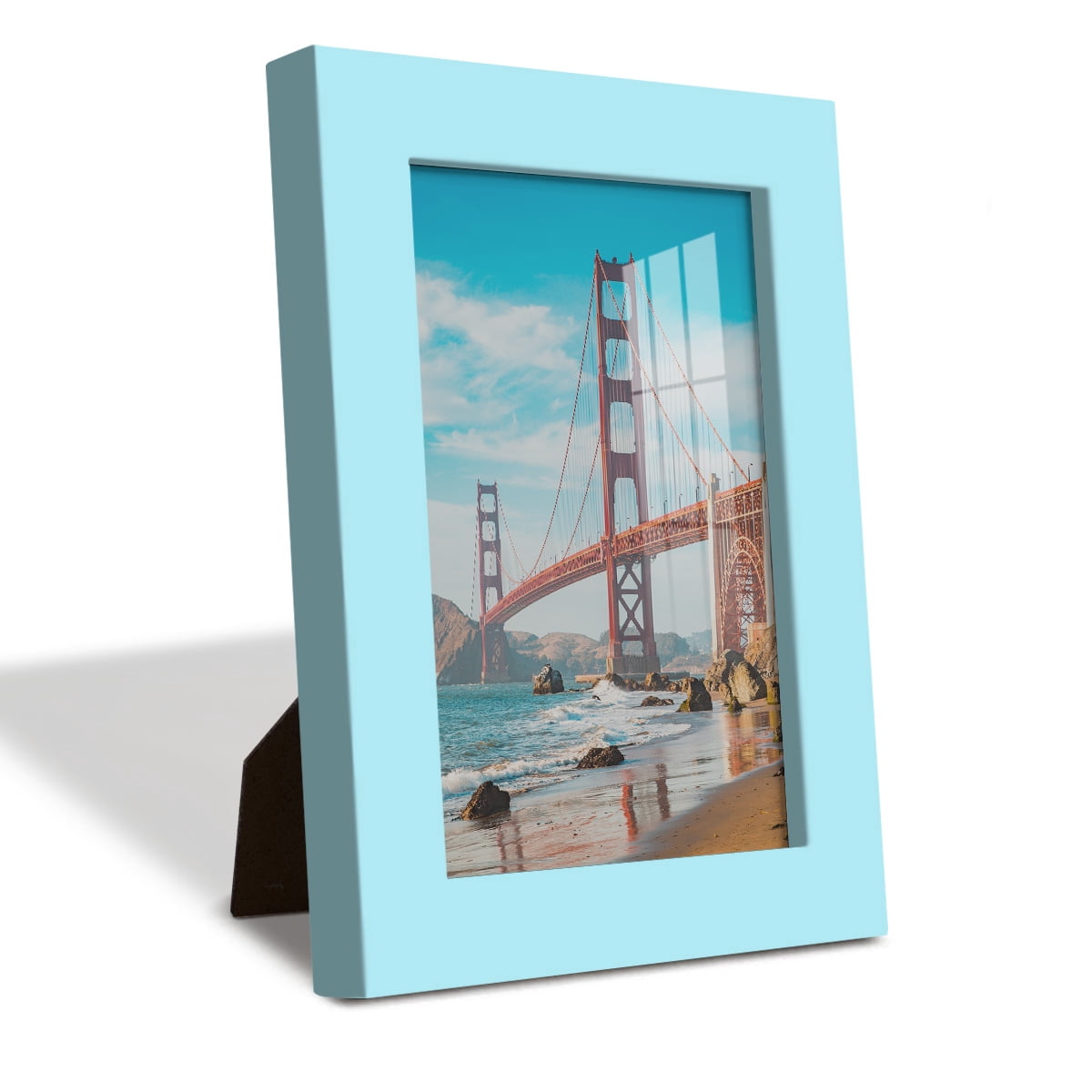 Modern 4 in. x 6 in. Light Blue Picture Frame (Set of 4)