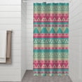 thumbnail image 2 of Pink and Blue Triangle Pattern Shower Curtain 36"x72" ,Bathroom Decorative Shower Curtains Set with 12 Hooks,Modern Waterproof Washable Shower Curtain, 2 of 6