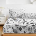 thumbnail image 6 of King Size Fitted Sheet Set - Grey Polka Dot 3 Piece Bedding Sets 16" Deep Pocket Fitted Sheet with 2 Pillowcases, Modern Art Abstract Watercolor Dot Brushed Microfiber Hotel Luxury Bed Sheets, 6 of 9