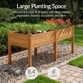 thumbnail image 4 of Best Choice Products 72x24x30in Raised Garden Bed, Elevated Wood Planter Box for Patio w/ Divider Panel - Acorn Brown, 4 of 8