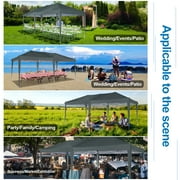 SANOPY 10 x 20 EZ Pop Up Canopy Tent Party Tent Outdoor Event Instant Tent Gazebo with 6 Removable Sidewalls and Carry Bag, Gray