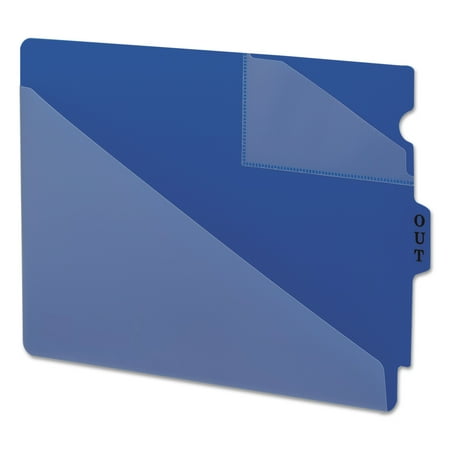Smead Out Guides w/Diagonal-Cut Pockets, Poly, Letter, Blue, 50/Box -SMD61961