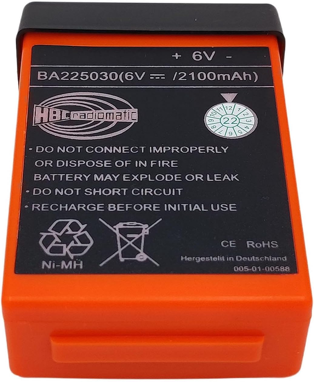 6V 2100mAh BA225030 Ni-Mh Rechargeable Battery Replace HBC Radiomatic Battery BA225000 BA225031 BA205030 FuB05AA  BA225001 for HBC Crane Remote Control Pump Truck
