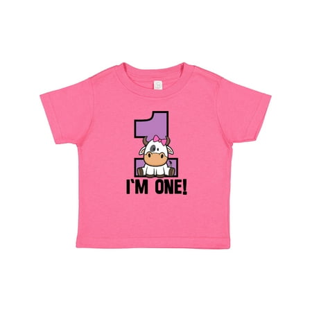 

Inktastic 1st Birthday Cow Farm Party Girls 1 Year Old Gift Baby Girl T-Shirt