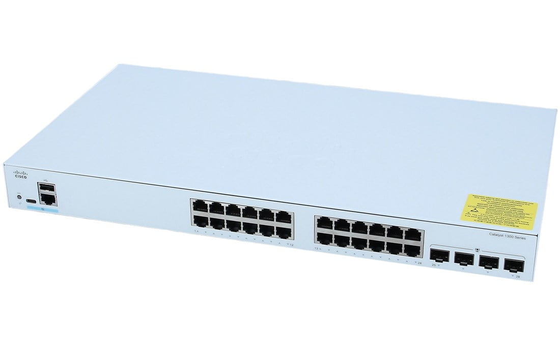 Cisco Catalyst C1300-24P-4G 24-Port Gigabit PoE+ Managed L2+ Network Switch with 4 SFP Uplink Ports – High-Performance Business Switch – New Sealed