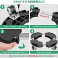 thumbnail image 5 of Plant Caddy with Wheels Heavy Duty, 15-21" Adjustable Plant Stand with Wheels, Large Plant Dolly Cart for Vertical Garden Tower, Vertical Planters, Patio Umbrella Base, Plant Pots, Trash Can (Black), 5 of 7