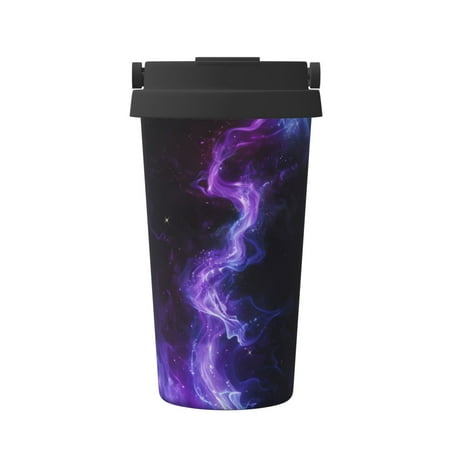 

Matuu Purple And Blue Nebula for Insulated Coffee Mug Reusable Travel Coffee Cup Spill Proof 16oz Stainless Steel Coffee Cups for Hot/Ice Coffee Tea
