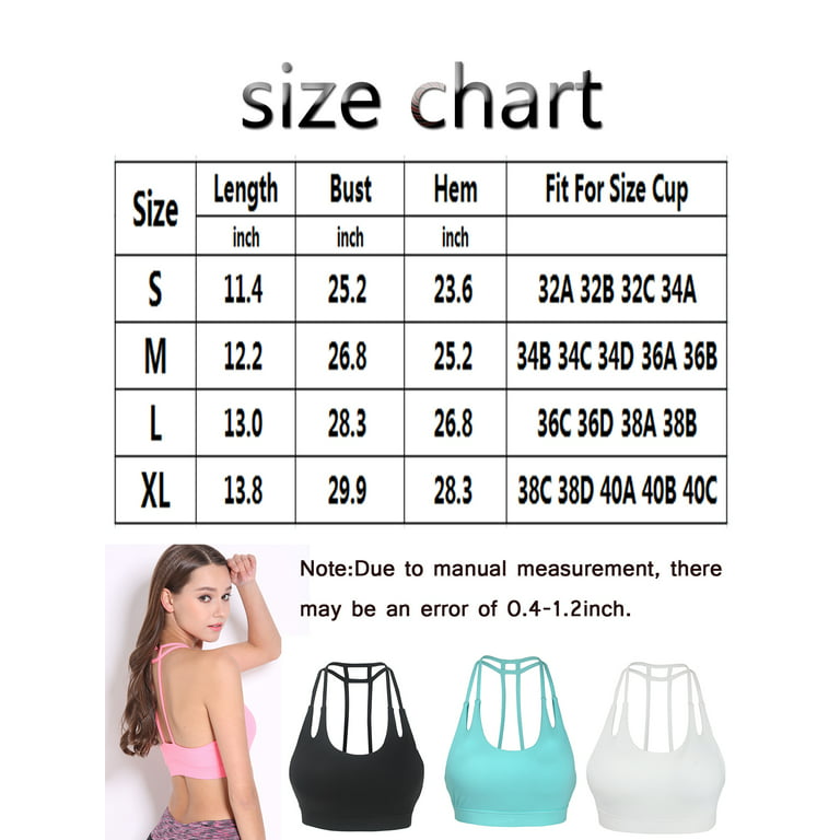 FANNYC Women's Strappy Longline Sports Bra Padded Comfort Everyday Bras  Cute Sexy Yoga Bra Cropped Top Solid Medium Support Running Active Gym  Fitness Workout Bras, Black/White/ Pink/ Blue 