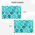 thumbnail image 4 of Linen Placemat With 18×12in Double Stitching Is Effectively Insulated And Foldable For Family Hotel Picnic Trips Turquoise Moroccan Trellis Hand-Drawn Sketch_2 Six Piece, 4 of 8