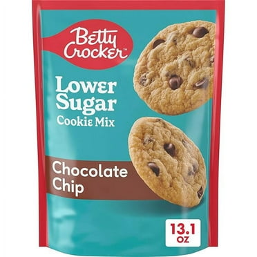 Betty Crocker Lower Sugar Cookie, Chocolate Chip Cookies, No Artificial Sweeteners, 13.1 oz (Pack of 2)